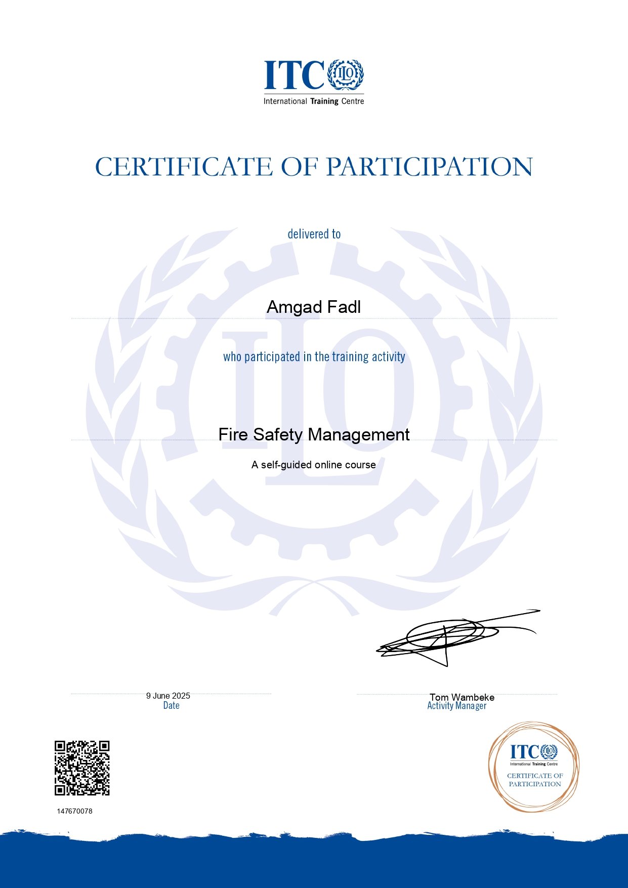Fire Safety Management Certificate