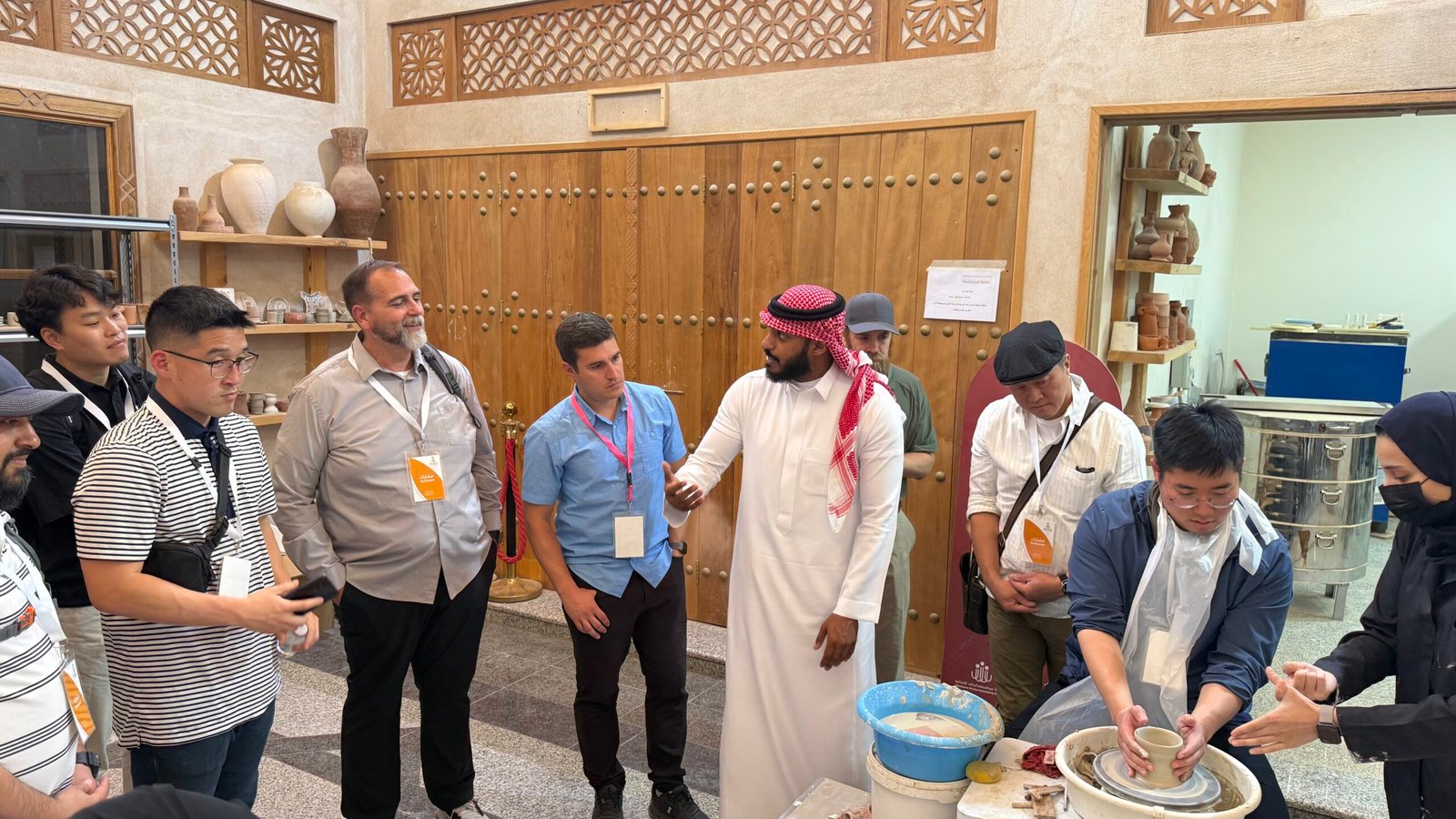 Saudi Cultural Camp participants at Craftsmen Castle in Al-Ahsa
