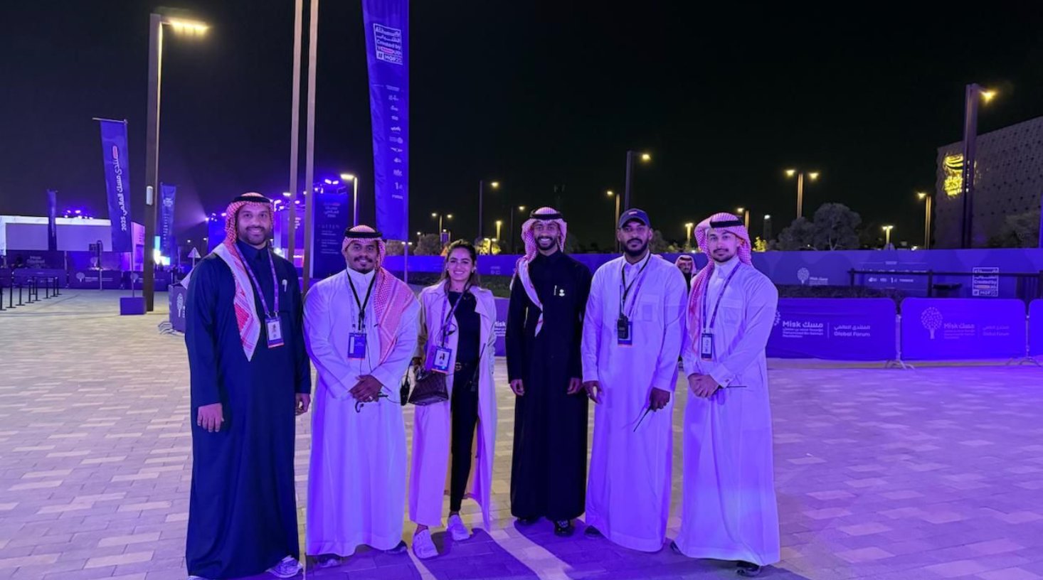 Amgad Fadl with the operations team after completing Misk Global Forum